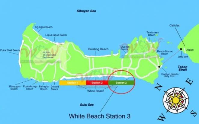 Карта пляжей, Боракай